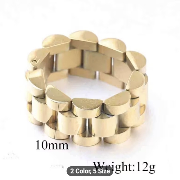 🎉🎉NEW🎉🎉 PRETTY!! Heavy Duty Titanium Steel Link Ring In SILVER - Picture 5 of 16